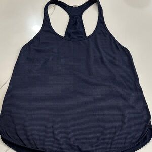 Lululemon Athletica Navy Tank Top with gold pinstripes